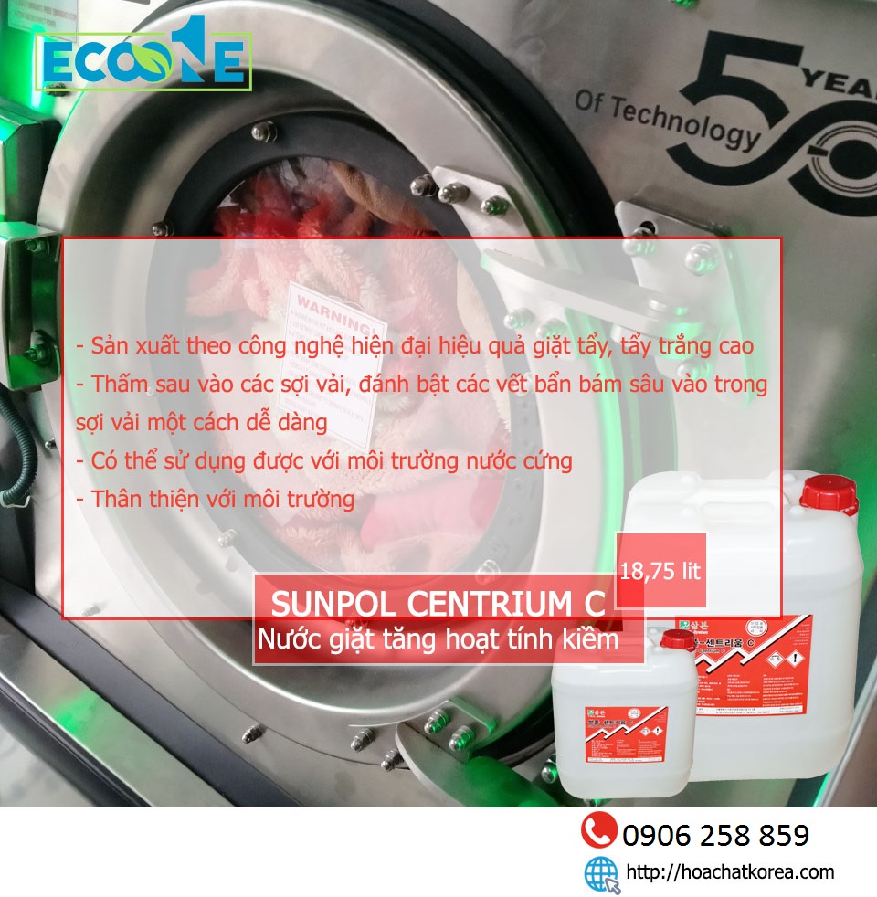 Nước giặt tăng hoạt tính kiềm Sunpol Centrium C