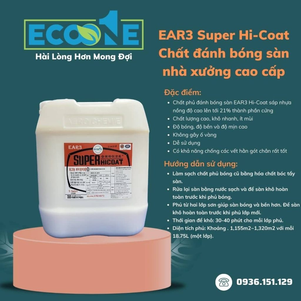 EAR3 Super Hi-Coat Chất đánh bóng sàn nhà xưởng cao cấp