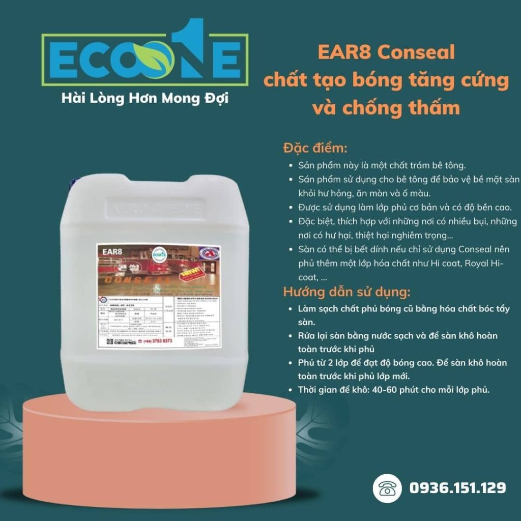 EAR8 Conseal chất tạo bóng tăng cứng và chống thấm