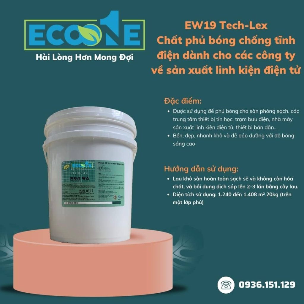 EW19 Tech-Lex Chất phủ bóng chống tĩnh điện dành cho các công ty về sản xuất linh kiện điện tử 