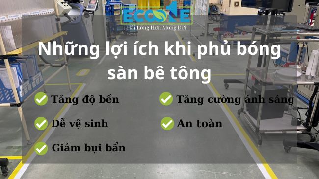Những lợi ích khi phủ bóng sàn bê tông - Eco One Việt Nam