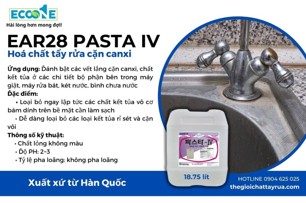 EK Scale Off - Chế phẩm tẩy cặn bám canxi, ố vàng trên các bề mặt thiết bị, dụng cụ nhà bếp